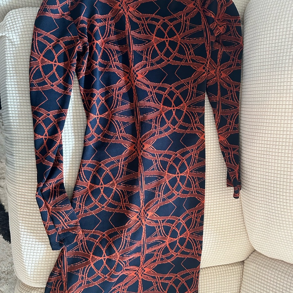 Zara Pink Long Sleeve Sheath Dress with Mock Neck